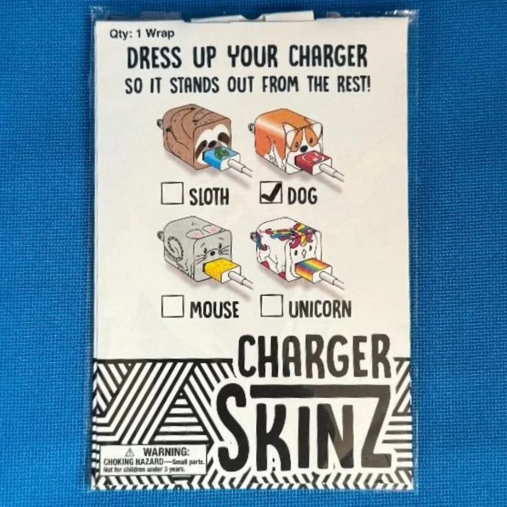NEW ~ CHARGER SKINZ ~ DOG CHARGER USB WRAP STICKER ( ADORABLE CORGI TYPE DOG )